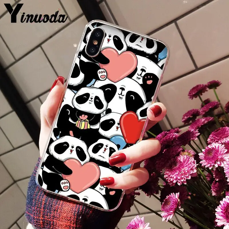 11pro MAX Милый Панда Новинка чехол для телефона Fundas Apple iPhone 8 7 6 6S Plus X XS 5 5S SE XR Чехлы
