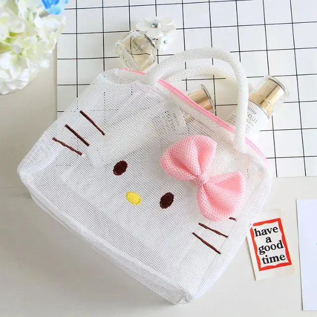 Мультфильм Япония hello kitty My Melody Cinnamoroll Собака пудинг собака полиэстер прозрачные косметички сетчатый мешок для хранения пляжная сумка - Цвет: 2