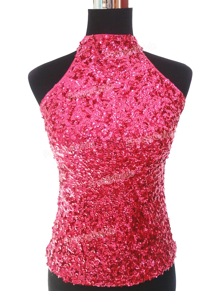 

PrettyGuide Women's Shimmer Flashy All Sequins Embellished Sparkle Vest Tank Tops 6 Colors 2 size