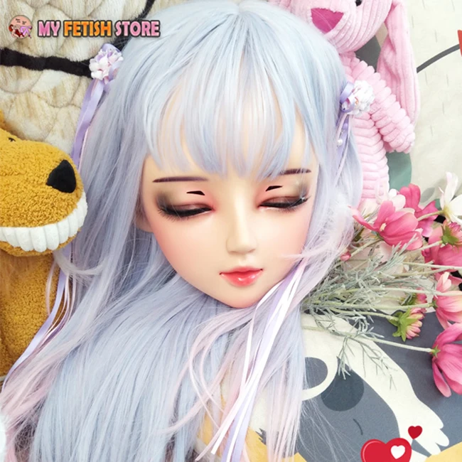 (Mian 06) Женская милая девочка каучуковая полуголовая Kigurumi BJD маска для косплея