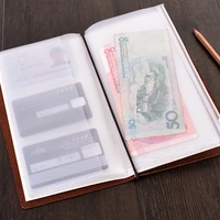pvc pocket for travelers notebook diary day planner zipper bag pocket business cards notes pouch planner accessories 2pcs