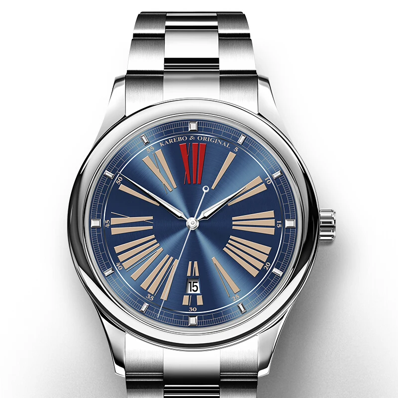 

KAREBO Mens Automatic Self-Wind Mechanical Fashion Business Wristwatch Watch