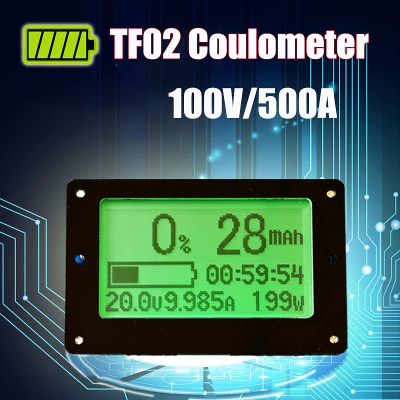 

100V 500A Battery Coulometer TF02 Large Screen Universal Battery Capacity Tester for Recreational Vehicle