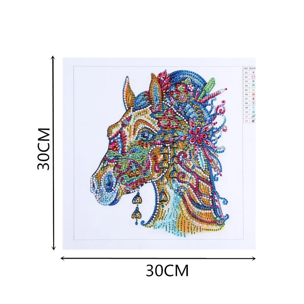 

DIY diamond embroidery circle diamond special shape cartoon painting colorful Horse head rhinestone crystal painting home decor