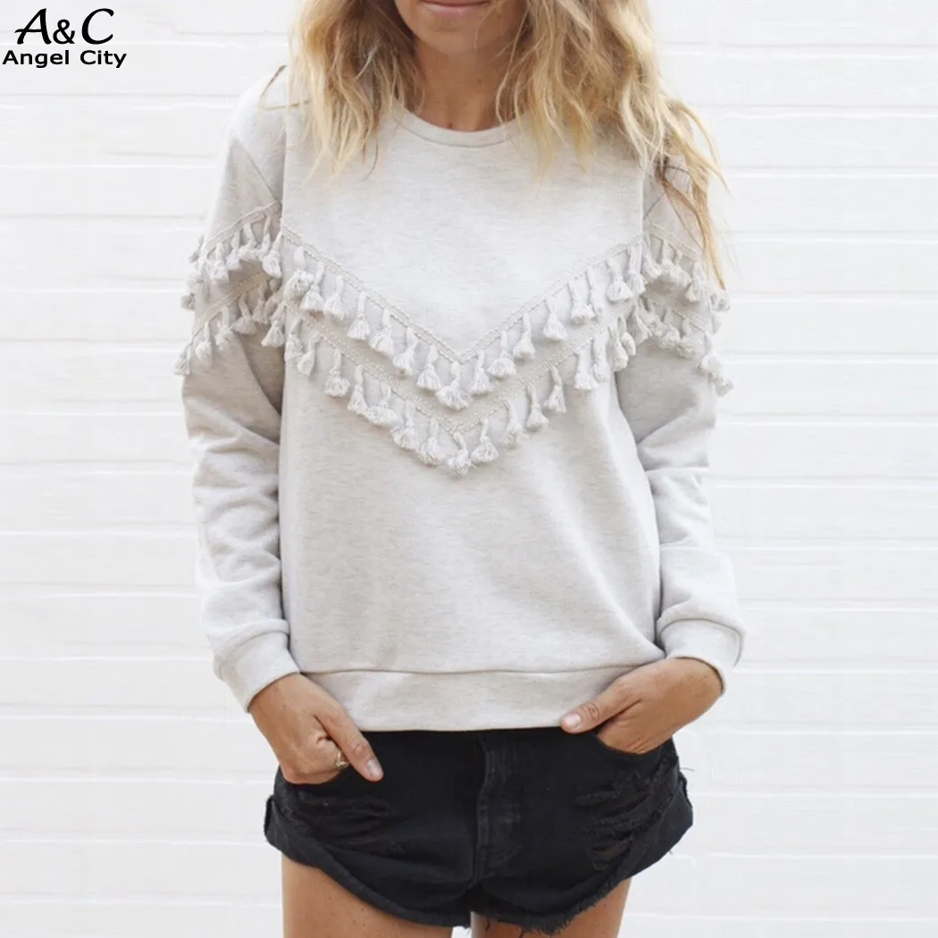 Женщины Осень Зима Толстовка Вскользь Толстовки С Длинным Рукавом Женский