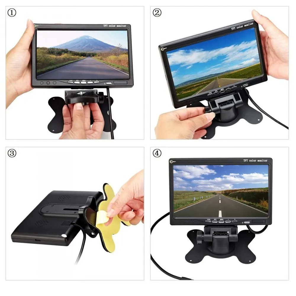 AMPrime 7 &quotЖК-монитор автомобиля TFT дисплей монитор камеры заднего вида HD 800*480 видео
