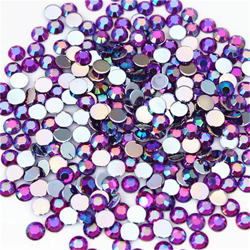 Deep Purple AB 3 мм, 4 мм, 5 мм кристалл AB 3D дизайн ногтей AB Стразы DIY не горячей фиксации круглые акриловые камни для украшения лица WC374 - Цвет: Deep Purple AB