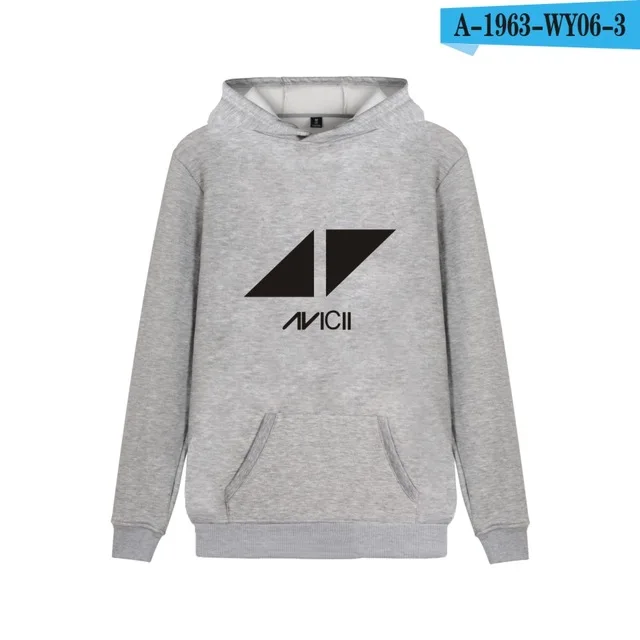gray DJ толстовки avicii для мужчин/женщин Повседневная Толстовка с длинным рукавом Уличная пуловер весна осень толстовка хип хоп куртка пальто одежда - Цвет: gray