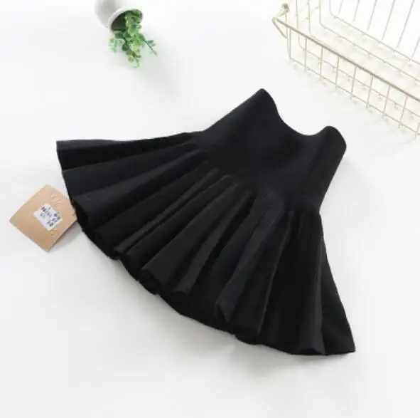 design 1 black Юбка для детей от От 2 до 13 лет плиссированная шерстяная юбка для малышей и подростков трикотажная одежда юбки-пачки для школьниц - Цвет: design 1 black