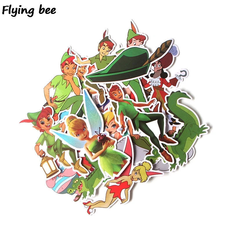 Flyingbee 19 шт. Питер Пэн мультфильмы стикер водонепроницаемый Скрапбукинг для телефона багаж ноутбук велосипед гитарная надпись наклейка s X0284