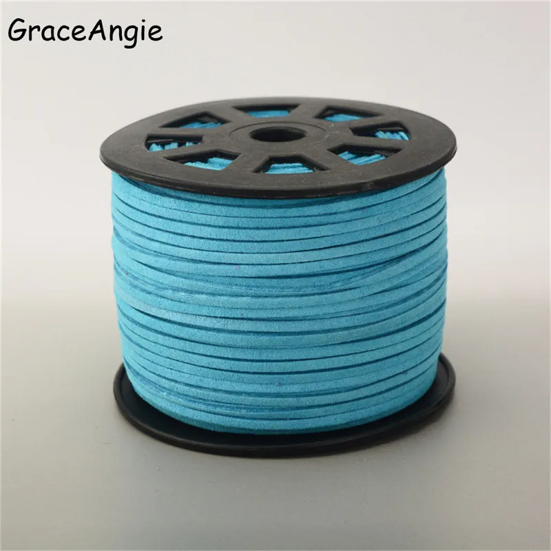 5Meter/Roll 2.6x1.5mm Flat Faux Suede Korean Velvet Leather Cord String Rope Lace Thread DIY Bracelet Necklace Jewelry Findings