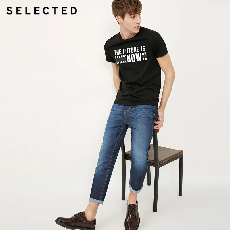 Отборные мужские узкие джинсовые брюки со средней посадкой повседневные