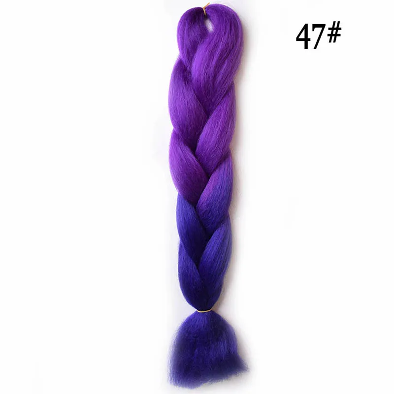 JUNSI, длинные, 23 дюйма, Ombre, синтетические, Jumbo, косички, вязанные волосы, золотой, розовый, серый, Pruiken, косы для наращивания волос для женщин - Цвет: 47