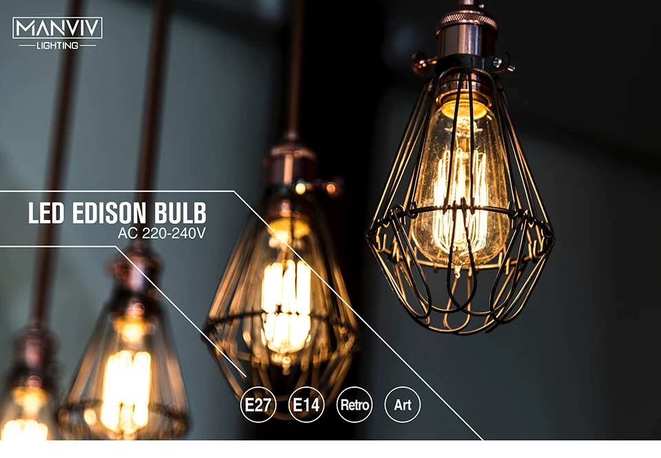 Ретро Edison led светильник лампочка E27 220 В 40 Вт ST64 G80 G95 T10 T45 T185 A110 A60 накаливания ампулы лампы Винтаж лампа накаливания Эдисона Светильник