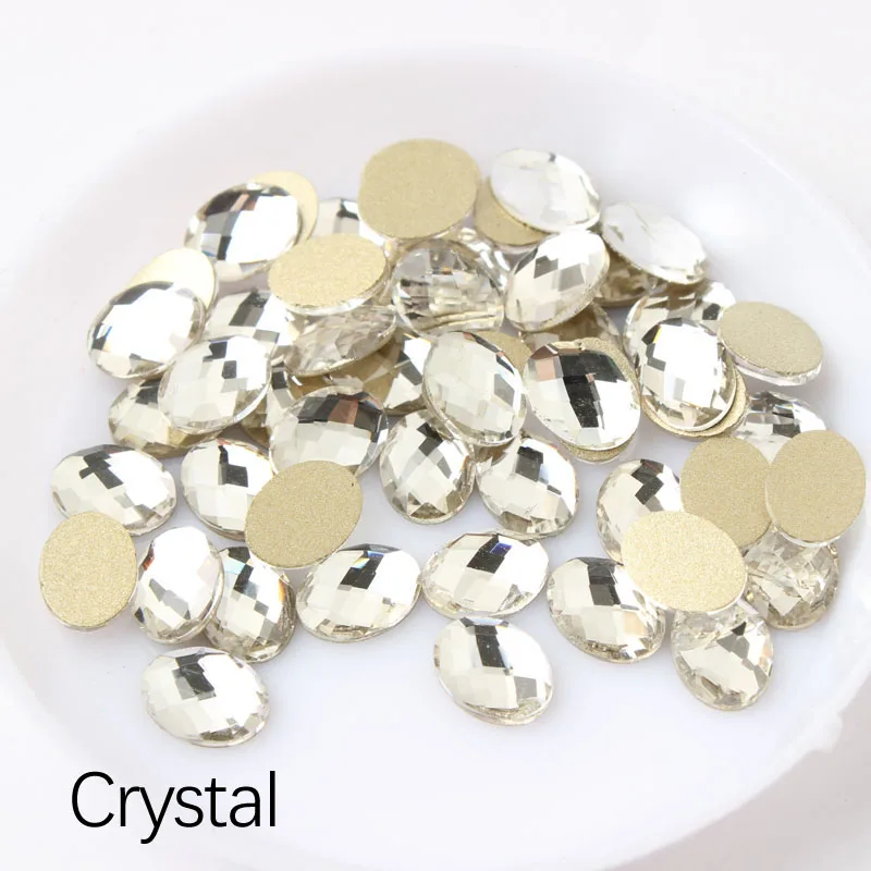 Crystal Clear Новая 6X8 мм овальные сетчатые Стразы для ногтевого дизайна с плоской задней стороной 30/100 шт для украшения ногтей своими руками - Цвет: Crystal Clear