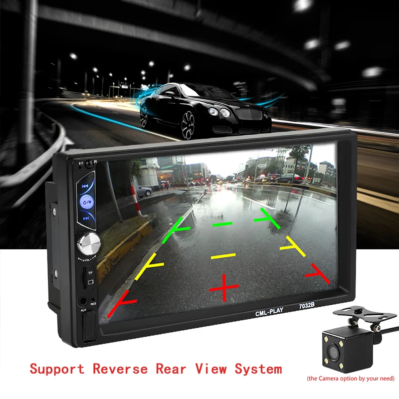 2 Din Car Radio 7" HD Touch Screen Digital Display Mirrorlink Player 2din Autoradio Bluetooth AUX USB Multimedia MP5 | Автомобили и