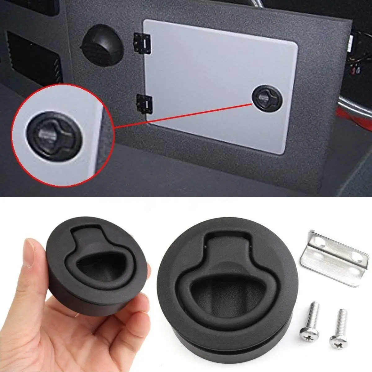 4Pcs Round Black Flush Pull Slam Latch for RV Boat Marine Deck Hatch Door Replacement | Автомобили и мотоциклы