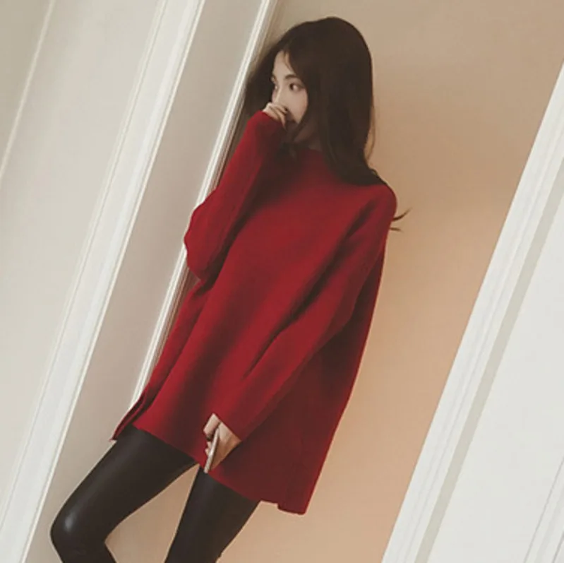 LANMREM 2021 New Summer Autumn Fashion Tide Red Turtleneck Batwing Sleeve Loose Big Size All-match Woman Sweater SA851 | Женская одежда