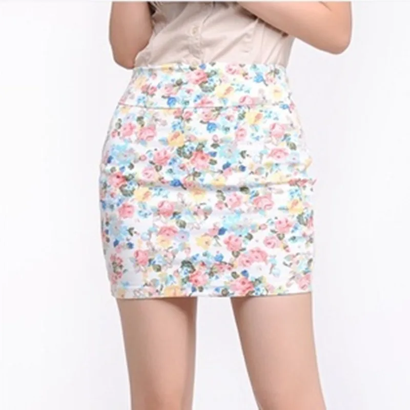 Женская летняя юбка карандаш с цветочным принтом 5 цветов|hip skirt|fashion skirtfree shipping skirt