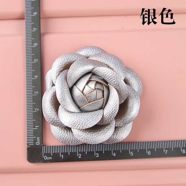 5 шт. в партии чехол для сотового телефона DIY искусственная кожа Камелия цветок кулон украшения Подвески 6 см