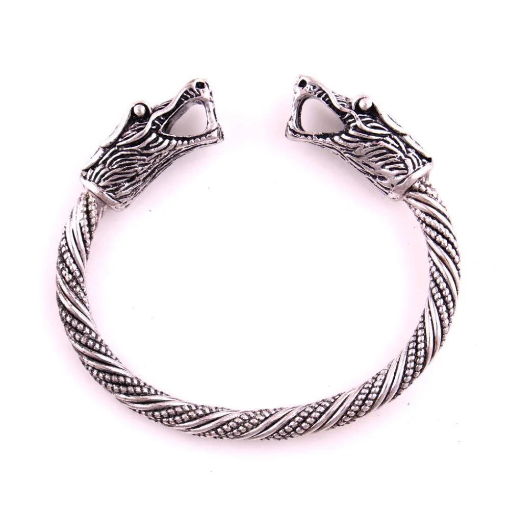 Norse Viking Mjolnir головка дракона витой кабель браслет манжета языческие украшения|bangle