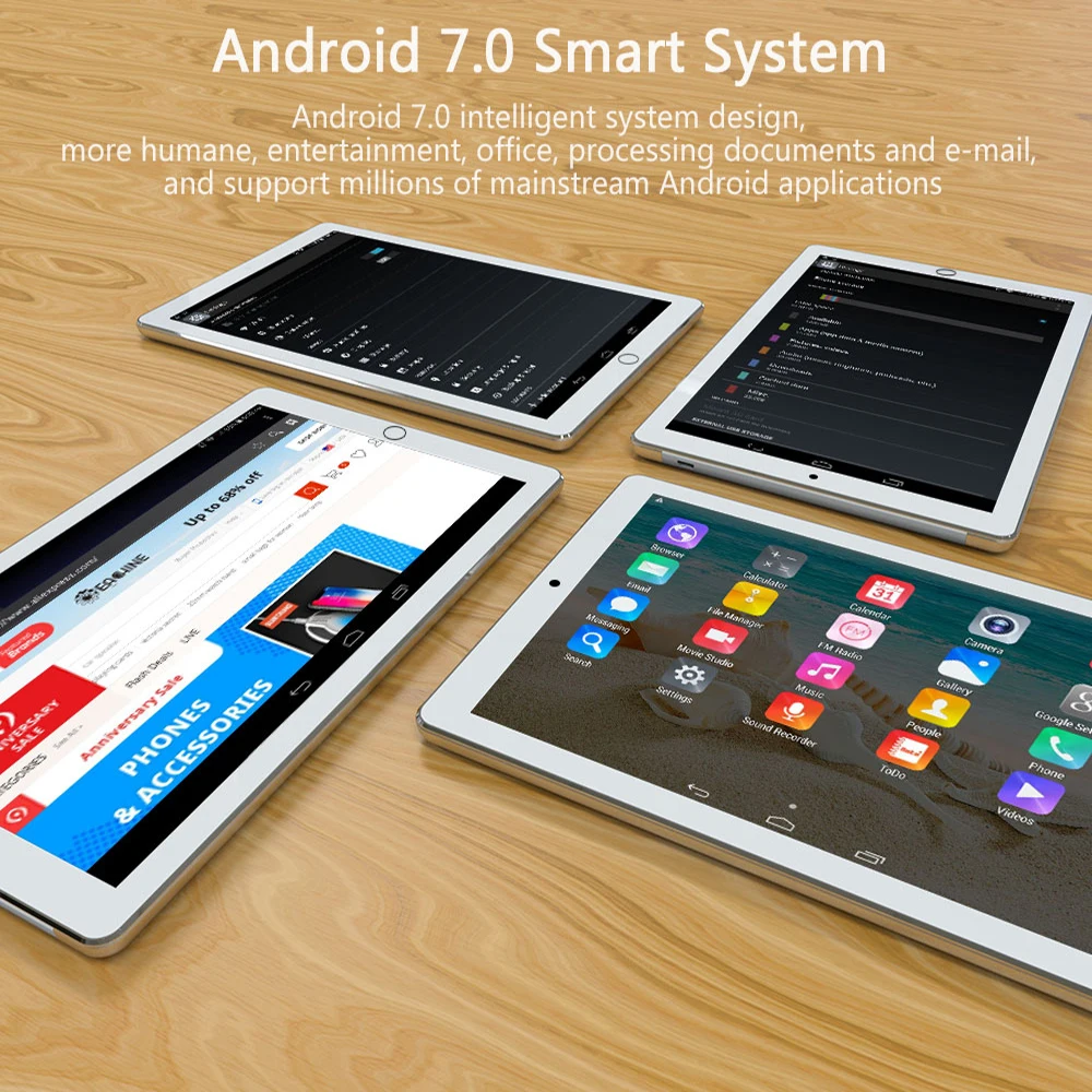 ANRY, 10,1 дюймов, 1280*800, планшетный ПК, четырехъядерный, Android 7,0, 4 Гб ОЗУ, 32 Гб ПЗУ, двойной 3G телефон, планшеты, Wifi, Bluetooth, Металлический Чехол