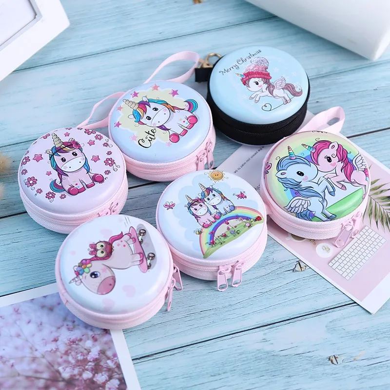 Новинка, Женская мини-сумка Kawaii, мультяшный единорог, кошелек для монет, милый детский кошелек для девочек, органайзер для наушников, коробка, сумки, рождественский подарок