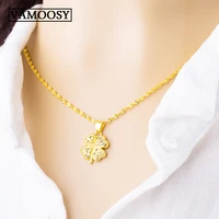 24k gold lover four leaf leaves clover necklace pendant 2018 new fashion jewelry free shipping charms women accessories no chain
