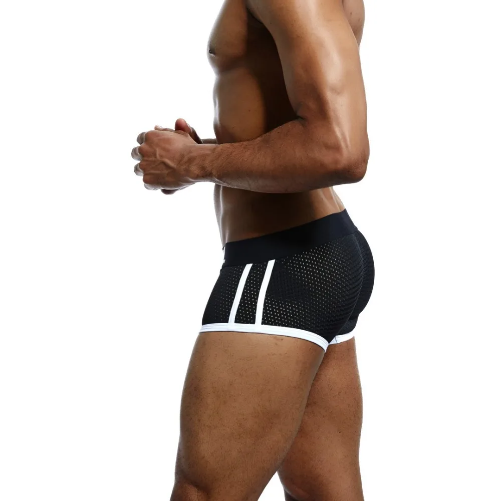 Бренд jockmail, 4 упаковки, боксеры, мужские сетчатые, U Pouch, ice silk, сексуальное нижнее белье для геев трусы, мужские короткие трусы, боксеры, шорты