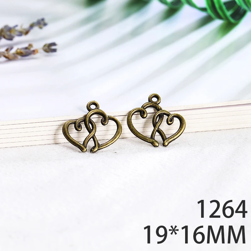 

19*16mm 20pcs Heart Alloy Pendant For Diy Jewelry Making 2 Colors Antique Silver Antique Bronze No.1264