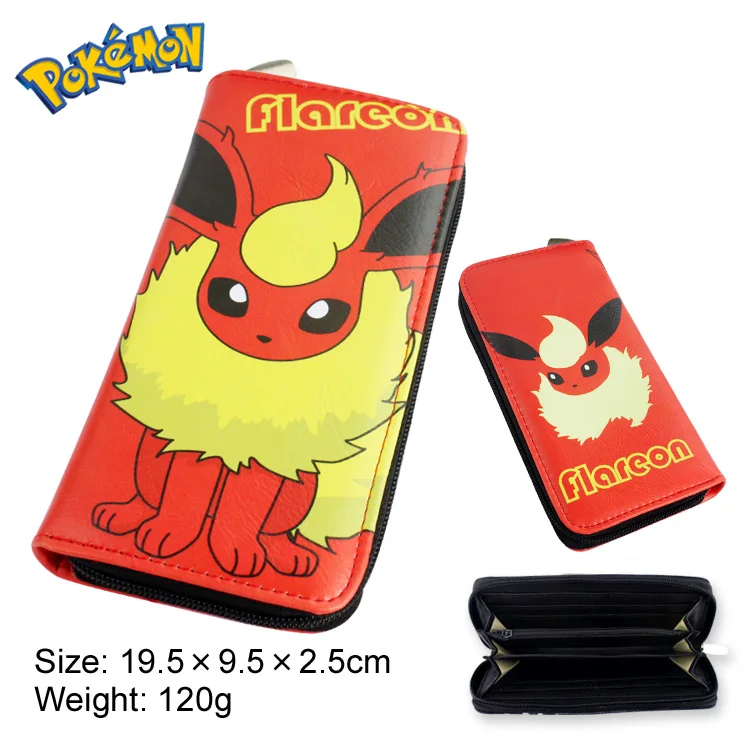 Flareon Аниме Карманный Монстр/Дэдпул/Цифровой Монстр/Гравити Фолз Многофункциональный Повседневный Длинный кошелек/сотовый телефон клатч кошелек - Цвет: Flareon