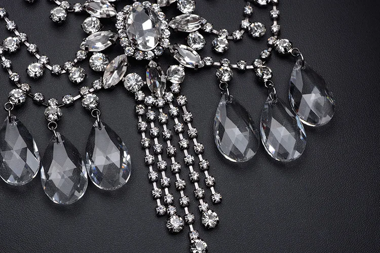 2016 New fashion accessories women multi-layered tassels Droplets Rhinestone Crystal Statement Collar Necklaces &amp pendants | Украшения и
