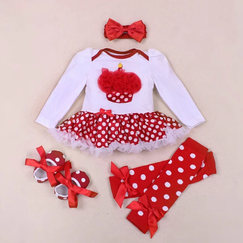 Весенний наряд с аппликацией для первого дня рождения комплект из 4 предметов