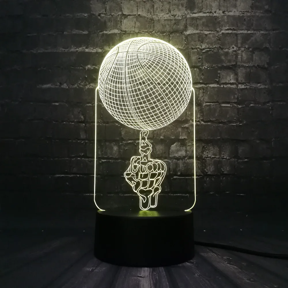 Новинка 2019 спортивные украшения 3D USB светодиодный светильник средний Рисунок