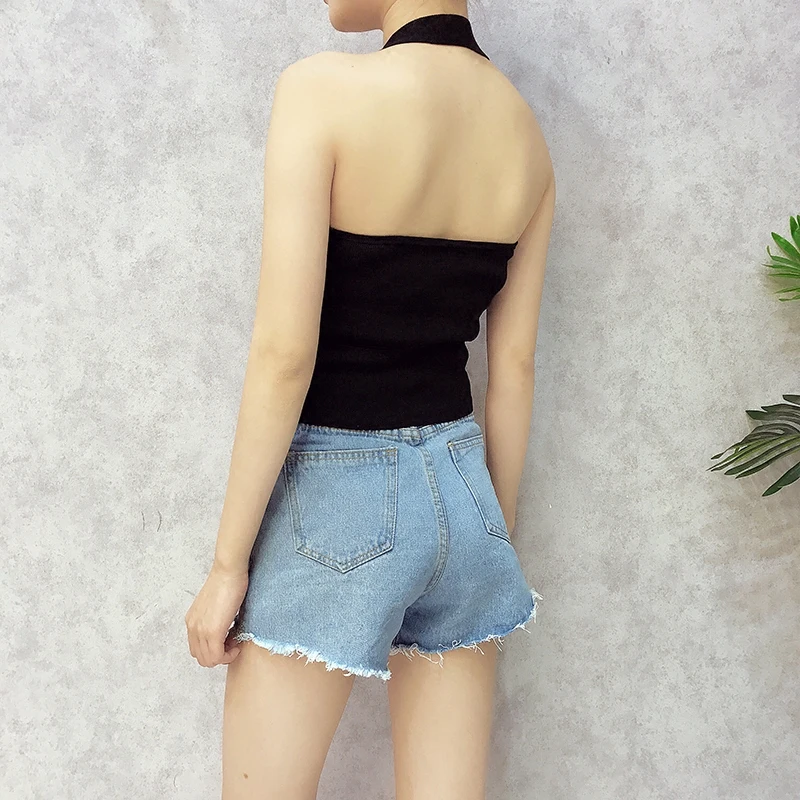 Женская Трикотажная майка ALPHALMODA однотонная Короткая Стильная летняя на лето 2018 |