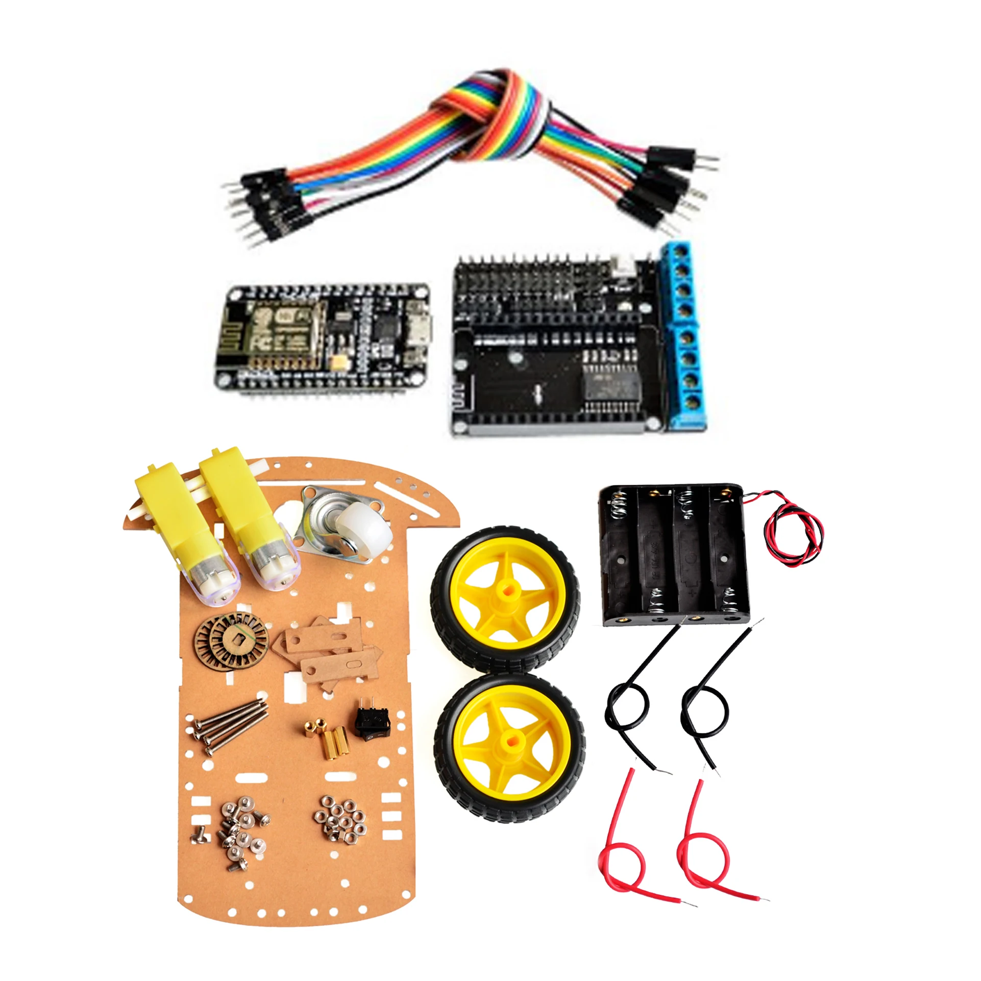 Умный автомобильный комплект 2wd rc wifi L293D для модели esp8266 esp 12e diy toy remote control by phone Lua