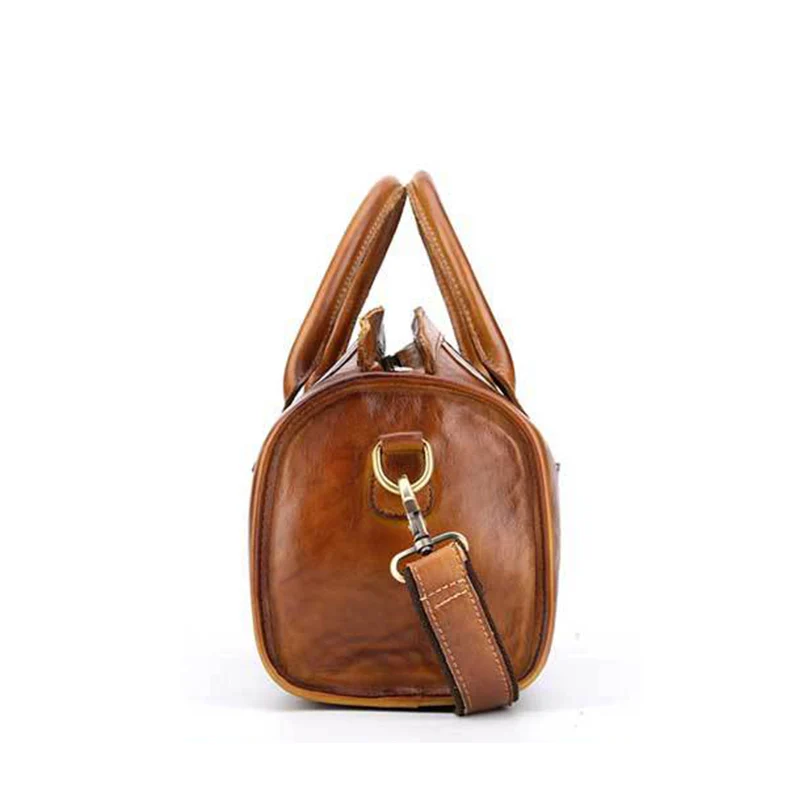 Vintage Brush color Genuine Leather Women Handbags Fashion Shoulder Messenger Bags Original Casual Boston Crossbody Bag | Багаж и сумки