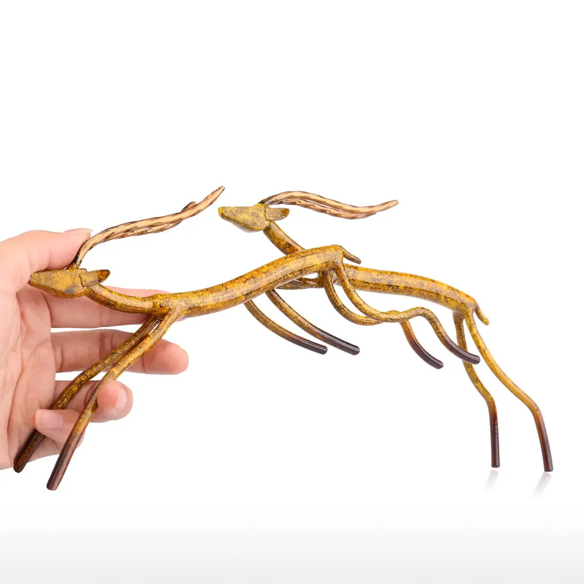 Tooarts 2 вида Leaping Antelope железная скульптура домашний декор ремесла металлическая