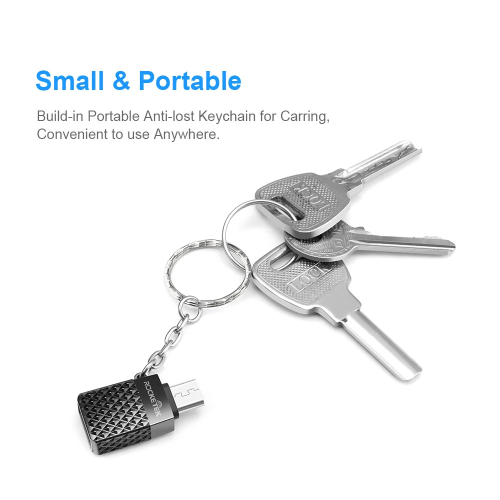 Rocketek Micro к USB OTG адаптер алюминиевые аксессуары Мужской конвертер для samsung Xiaomi Huawei