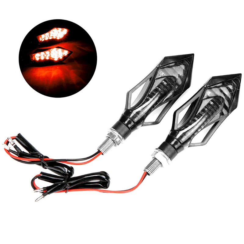 Racbox 4pcs Universal Motorcycle LED Blinker Red Turn Signal Stop Brake Lights 12V Chopper clignotant led moto piscas |