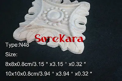 N48 10x10x0 8 см деревянная резная длинная квадратная аппликация Цветочная рамка
