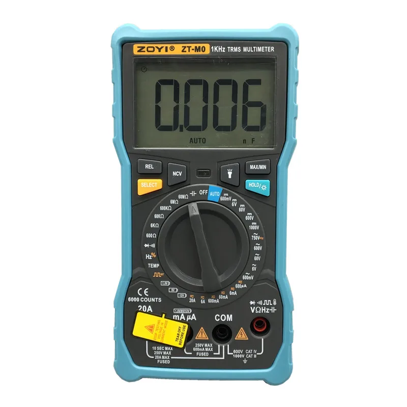 ZT-M0 ZOYI ZT-M0 ZT-M1 True-RMS Цифровой мультиметр Авто и руководство с аналоговым барным графом AC/DC Амперметр напряжения тока Ом - Цвет: ZT-M0