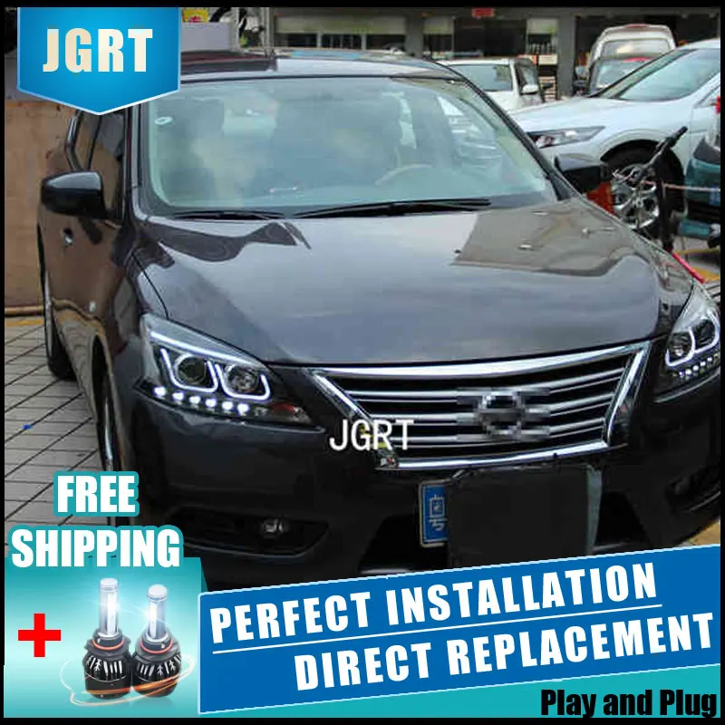 2 шт. светодиодный фары для Nissan Sentra 2012-2014 Автомобильный свет двойной ксеноновые