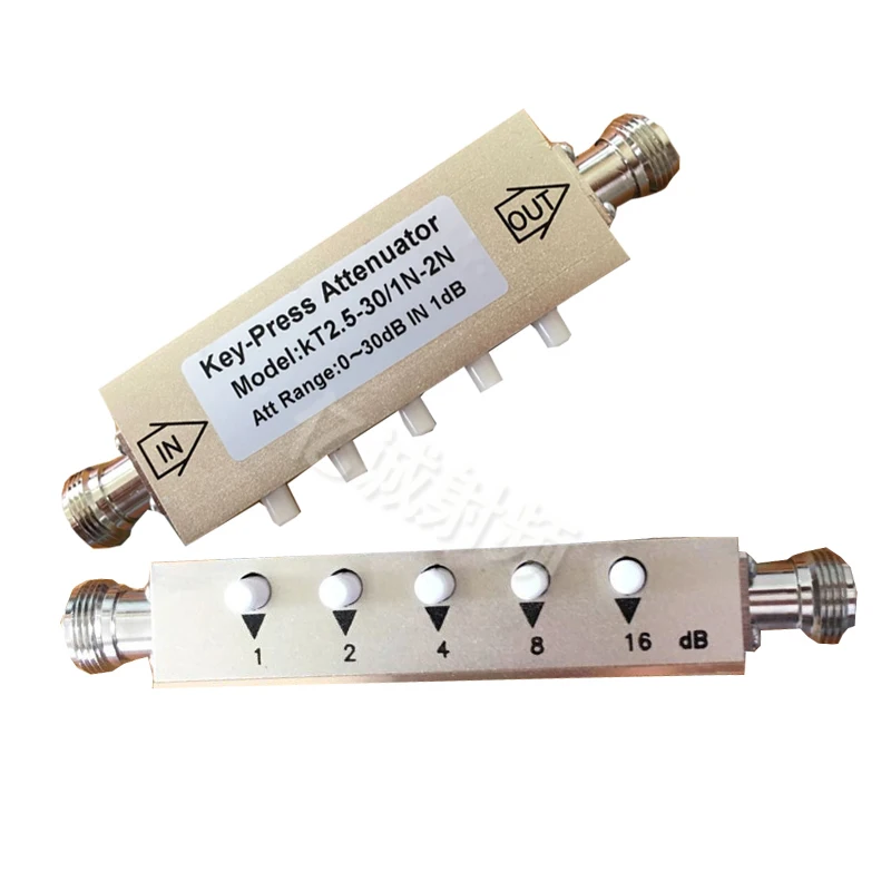 N-type RF Регулируемый аттенюатор/сигнал Регулируемый 0-30dB 60dB 90dB Кнопка Шаг Регулируемый аттенюатор