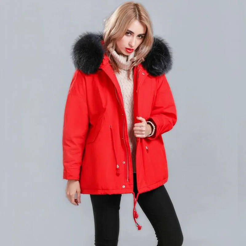 Большой натуральный мех енота 2018 Высококачественная зимняя куртка женская
