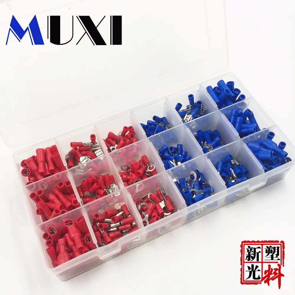 360Pcs Assorted Insulated Spade Crimp Terminal Electrical Wire Connector Set Red Blue Yellow | Обустройство дома