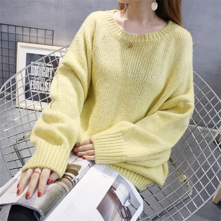 Pullover Sweaters 2019 Autumn Winter Women Sweater Jumper Batwing Long Sleeve Casual Loose Solid Blusas Feminina Vestidos | Женская