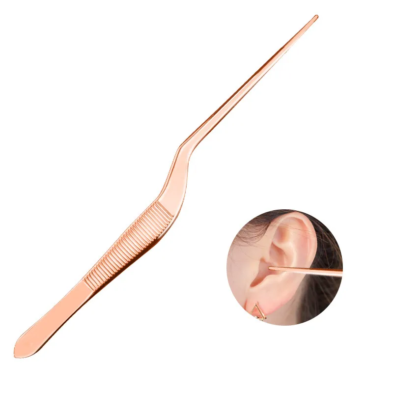 1 шт. Лидер продаж розовое золото нержавеющая сталь медицинский пинцет