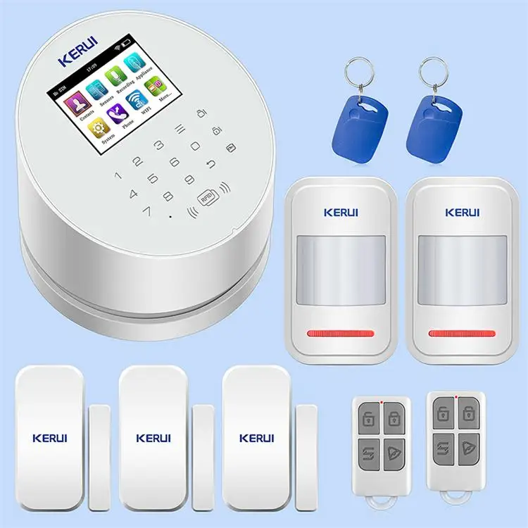Normal Kit KERUI W2 беспроводная wifi GSM PSTN сигнализация Умный дом Охранная сигнализация RFID система снятия сигнализации DIY наборы сигнализации для защиты дома - Color: Normal Kit