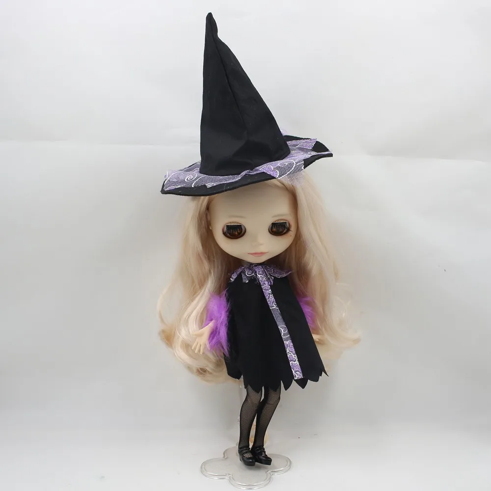 Наряды для Blyth, кукольный костюм колдуньи, включая остроконечную шапочку, костюм на Хэллоуин для 1/6, azone BJD pullip licca